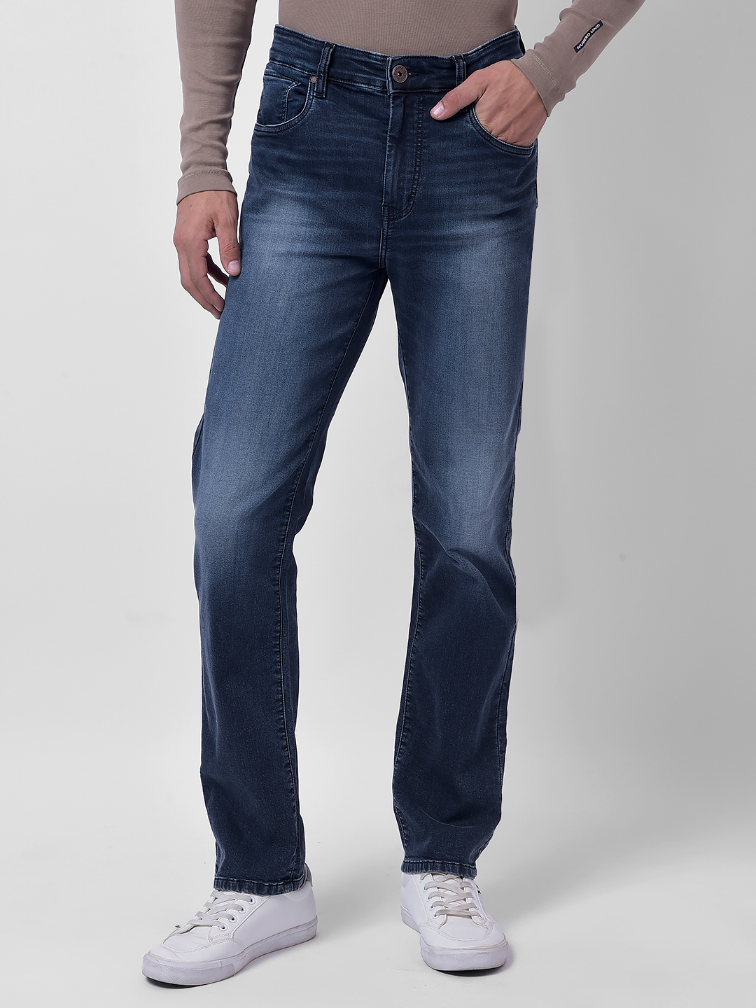 Numero Uno Men Dark Blue Slim Fit Mid Rise Sustainable Jeans